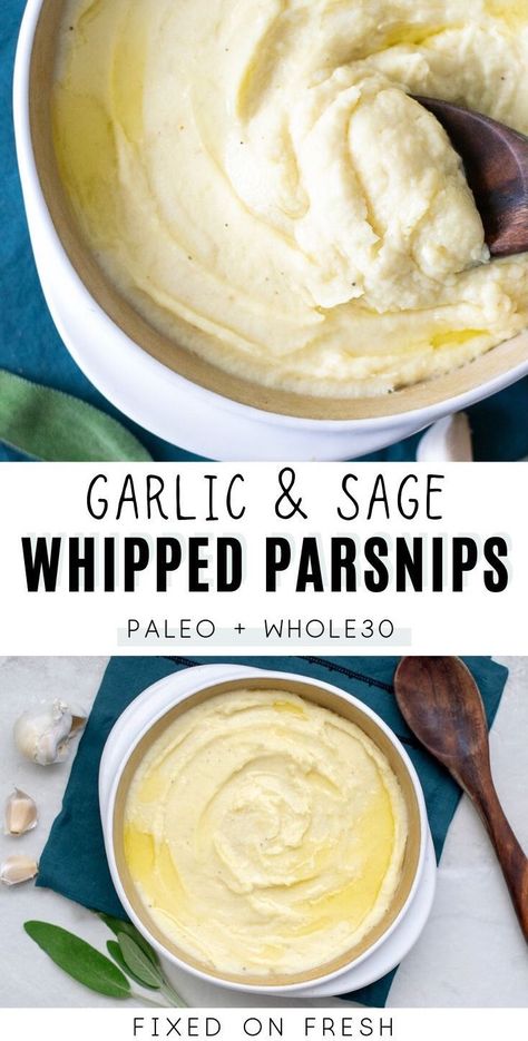 Parsnip Recipes, Potatoes Easy, Parsnip Puree, Sage Butter, Csa Recipes, Veggie Side Dishes, Creamy Garlic, Parsnips, Side Recipes