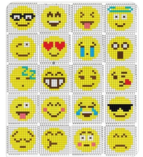 Emoji Cross Stitch Pattern                                                                                                                                                                                 More Emoji Patterns, Pixel Crochet, Hama Perler, Pola Kristik, Melting Beads, Iron Beads, Mini Cross Stitch, Smiley Faces, Perler Patterns