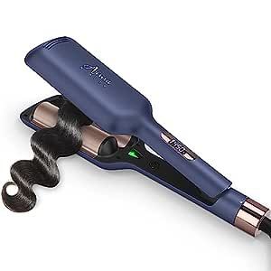 32mm (1.25") Aima Beauty Twins Mermaid Hair Waver, Anti-Scald Hair Crimper 2 Barrel, Beach Wave Curling Iron, Curling Wand with Storage Lock 15S Heats Up for Short/Medium/Long Hair Prussian Blue Beach Wave Curling Iron, Beach Waves Curling Iron, Wave Curling Iron, 3 Barrel Curling Iron, Waves With Curling Iron, Hair Crimper, Barrel Curling Iron, Hair Waver, Beach Wave