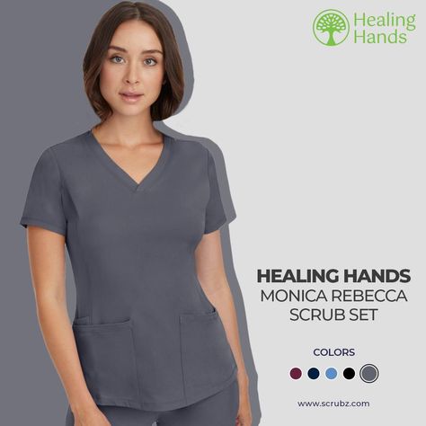 Get the perfect fit with the Healing Hands Monica V-Neck Scrub Top and Healing Hands Rebecca Cargo Pants in Pewter. Visit scrubz.com to order and enjoy free shipping on your purchase! #ScrubLife #HealingHands #HealthcareWear #NurseOutfit #ComfortScrubs #MedicalStyle #FunctionalFashion #FreeShipping Scrub Life, Healing Hands, Functional Fashion, Scrub Sets, Nursing Clothes, Scrub Tops, Cargo Pants, Scrubs, Perfect Fit