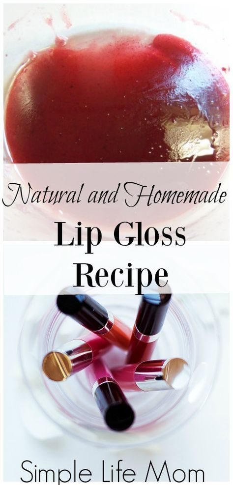 Natural and Homemade Lip Gloss Recipe from Simple Life Mom Homemade Lip Gloss Recipe, Homemade Lip Gloss, Lip Gloss Recipe, Mac Lipgloss, Lip Gloss Homemade, Homemade Moisturizer, Homemade Makeup, Natural Lip Gloss, Lip Scrub Diy