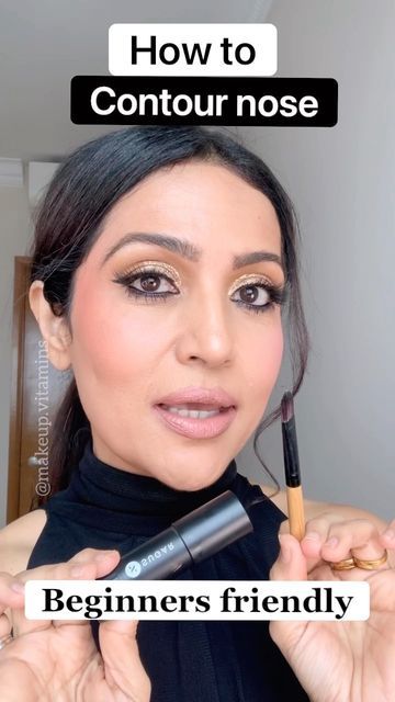 Gayatri | Makeup | Skincare on Instagram: "How to contour your nose ( beginners friendly) You may have a rough idea about how to contour your nose , but here I am trying to tell you where you start to contour exactly! So this is a tutorial for the placement of contour product guys , hope you find it useful 💕 Using here @trysugar contour stick in espresso +a flat brush @makeup.vitamins - like follow share . . . . . . . . . . . . . . #nosejob #nosecontour #nosecontouring #snatched #chiseled How To Use Contour, Face Contouring Tutorial, Contour Pencil, Bulbous Nose, Liquid Contour, Best Contouring Products, Contour Tutorial, How To Contour, Contour Stick