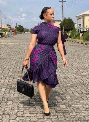 Beautiful flounce dress styles you should see. - Stylish Naija Wedding Dress For Pregnant, Ankara Dress Styles For Church, Dress For Pregnant, Traditional Wedding Dress, Shweshwe Dresses, Ankara Dress Styles, Short African Dresses, Best African Dresses, Afrikaanse Mode