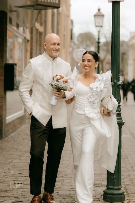 Terno with Meaningful Details | Philippines Wedding Blog Terno Filipiniana Wedding Dresses, Modern Filipina Wedding, Modern Filipiniana Wedding Dress, Filipiniana Jumpsuit, Modern Filipiniana Gown Prom, Filipiniana Dress Modern Philippines, Filipiniana Wedding Gown, Terno Filipiniana, Modern Barong