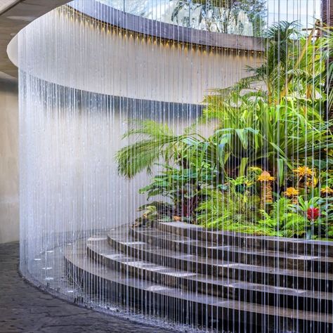 Indoor Waterfall Rain Water Curtain For Garden Home Restaurant - Buy Indoor Water Curtain,Garden Water Curtain,Water Curtain Product on Alibaba.com Taman Air, Water Architecture, Water Curtain, Water Feature Wall, Fountains Backyard, Diy Garden Fountains, Indoor Waterfall, Indoor Water Fountains, Waterfall Wall