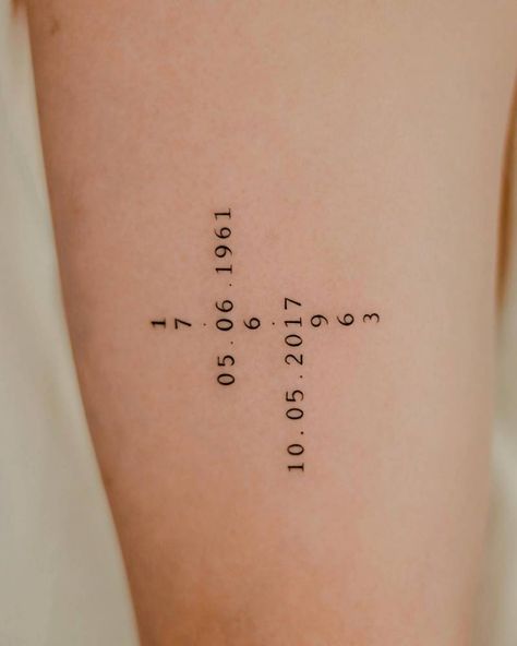 Simple Wedding Date Tattoo, Important Date Tattoos, Tattoo Ideas With Dates, Tattoos Of Dates, Anniversary Date Tattoo, Kids Birthday Tattoo, Birthday Date Tattoos, Wedding Date Tattoo, Anniversary Tattoo Ideas