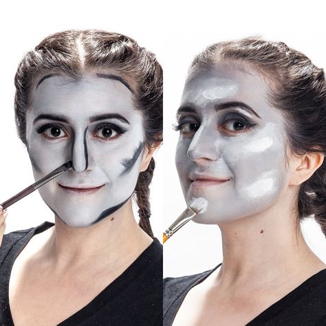 Contouring 101 Grayscale Costume, Prince Makeup, Black And White Makeup, Under Eye Makeup, Easy Costume, What Is Halloween, Clever Halloween Costumes, Stars Align, Couple Ideas