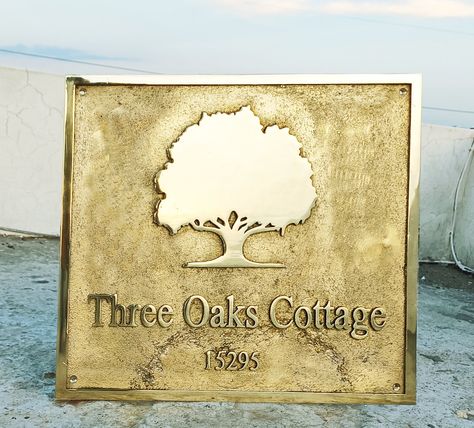 The beautiful handcrafted cast brass 3D address signs/plaques are the perfect for your home & work. Our personalized cast brass signs are handmade with love for you and your home. All of our signs are made out of high quality brass metal with raised out lettering 2-3 mm, which makes it appear distinctively on concrete wall, shelf or door. The signs are user-friendly and appropriate for indoor and outdoor use. :--------------SHIPPING--------------: Normal Handling time: 3-5 days, Normal shipping Address Marker, Commemorative Plaque, House Plaques, Brass Plaques, Tree Signs, Name Plaques, Address Sign, Brass Gold, Barn Doors