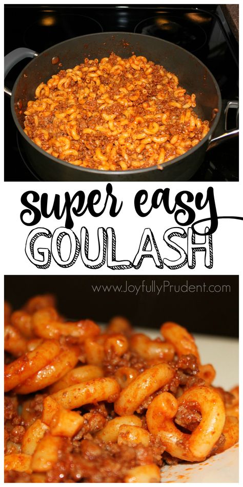 Goulash Recipe: Easy Meal Idea - Joyfully Prudent Goulash With Ketchup, Goulash Recipes With Ketchup, Dinner Recipes With Elbow Noodles, Easy Supper For 2, Recipes Using Ketchup, Elbow Noodle Recipes Easy, Recipes With Ketchup, Elbow Noodle Recipes, Gulosh Recipe