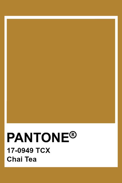 PANTONE 17-0949 TCX Chai Tea #pantone #color Pantone Swatches Colour Palettes, Chai Color Palette, Ocre Color Palette, Golden Pantone, Fall Pantone Colors, Pantone Tcx, Pantone Trends, Color Ocre, Pantone Fall