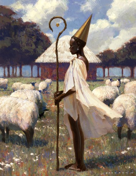 "Shepherd" personal work by concept artist and illustrator Joon Ahn! Inspo Art, Art Composition, Bel Art, Concept Art World, Print Outs, Afrocentric Art, Arte Inspo, Art Et Illustration, Ap Art