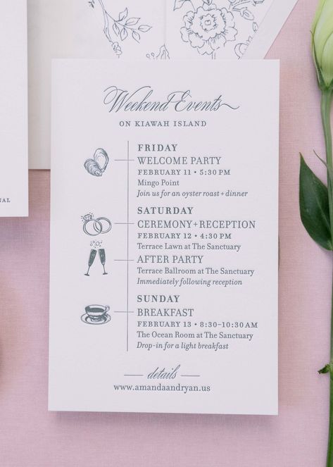 Amanda + Ryan — Studio R Weekend Events Wedding Card, Amanda Ryan, Lake Geneva Wedding, Charleston Bride, Ocean Room, Lowcountry Wedding, Palmetto Bluff, Event Card, Kiawah Island