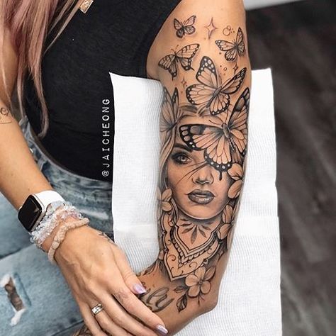 Feminine Tattoo Sleeves, Girl Arm Tattoos, Hip Tattoos Women, Inspiration Tattoos, Forearm Tattoo Women, Leg Tattoos Women, Dope Tattoos For Women, Shoulder Tattoos For Women, Stylist Tattoos