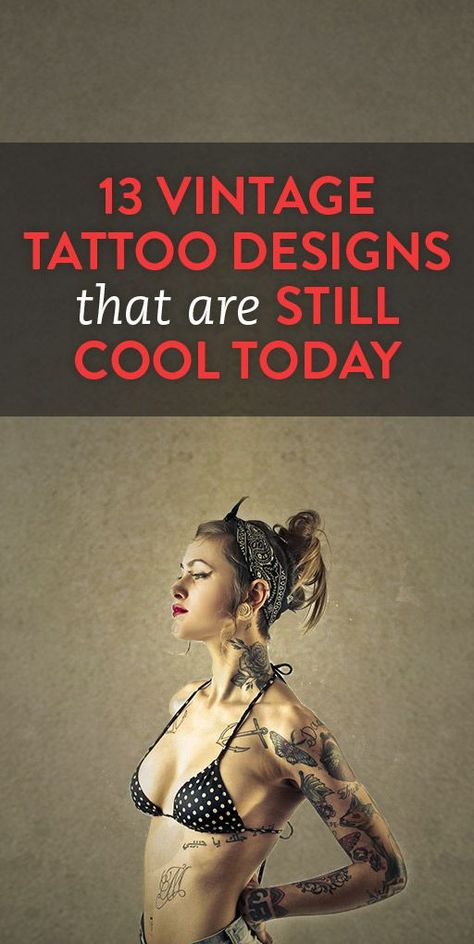 13 Vintage Tattoo Designs That Are Still Cool Today Fashion Related Tattoos, Vintage Tatoos Ideas, Tattoo About Time, Nothing Is Permanent Tattoo, Not Today Tattoo, Fashion Tattoo Ideas, Designer Tattoo Ideas, Style Of Tattoos, Fun Tattoo Ideas