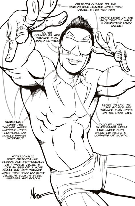 Digital Inking Tutorial, Line Weight Drawing Tutorial, Lineweight Drawings, Line Weight Art, Line Art Tutorial Digital, Line Weight Tutorial, Line Weight Drawing, Line Art Practice, Lineart Tutorial