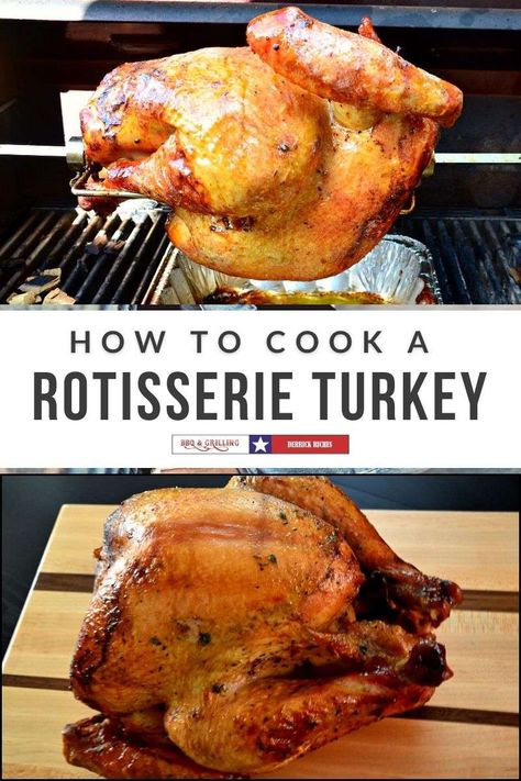 Rotisserie Turkey Thanksgiving, Rotisserie Turkey Recipes, Rotisserie Turkey On The Grill, Rotisserie Turkey Breast Recipes, Quick Turkey Brine, 20 Lb Turkey, Rotisserie Recipes, Gluten Free Weight Watchers, Rotisserie Turkey