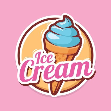 Ice cream logo design illustration | Premium Vector #Freepik #vector #food #cartoon #chocolate #milk Ice Cream Logo Design, Ideas Para Logos, Cookie Monster Ice Cream, Big Ice Cream, Draw Ice Cream, Dessert Logo, Bakery Sweets, Organic Ice Cream, Ice Cream Wallpaper