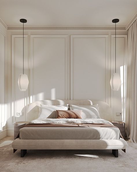 Interior of modern classic bedroom :: Behance Neo Classic Interior Bedroom, Classic Interior Design Bedroom, Neo Classical Interiors Bedroom, Modern Neoclassical Interior Bedroom, French Contemporary Bedroom, Neoclassic Master Room, Classic Contemporary Bedroom, Neo Classical Luxury Bedroom, Classic Bedroom Interior