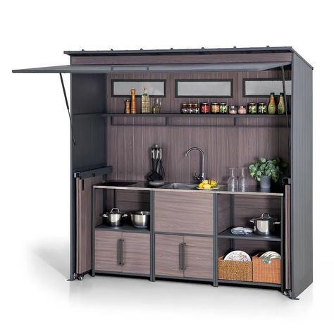 Outdoor Kitchens - Bed Bath & Beyond Outdoor Grill Kitchen, Kitchen Cabinets Shelves, Sink Options, Deck Grill, Cooking Station, Outdoor Grill Station, Outdoor Kitchen Cabinets, Shelf Diy, Grill Gazebo