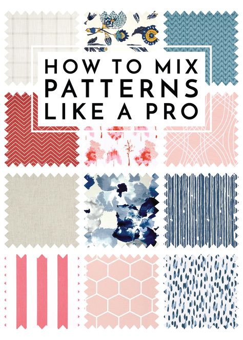 Learn how to mix patterns like a pro by employing these tried-and-true designer tricks! Mixing Fabrics Patterns, Fabric Websites, Surface Pattern Design Inspiration, Motifs Textiles, Pattern Design Inspiration, Matching Patterns, How To Mix, Floral Pillows, Mixing Fabrics