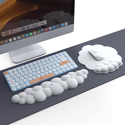 Mouse Wrist Rest, Keyboard Wrist Rest, Keyboard Pad, Wrist Rest, Clouds Design, Keyboard Mouse, Wrist Support, Car Gadgets, Work Space Organization