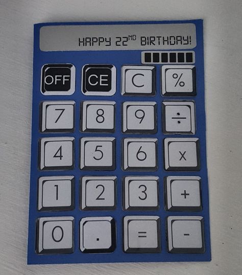 Nerdy calculator birthday card Birthday Cards For Math Teachers, Birthday Card For Teacher From Students Diy, Birthday Card Ideas For Teachers Simple, Birthday Card For Maths Teacher, Math Birthday Card, Math Teacher Gifts Diy Ideas, Happy Birthday Math Teacher, Tarot Card Birthday, Computer Birthday