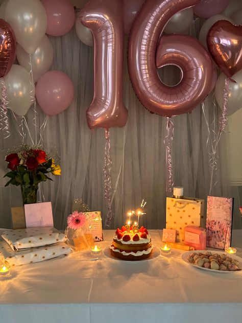 Birthday Outfits Casual Spring, Sweet 16 Decorations Simple, Pink Sweet 16 Aesthetic, Sweet 16 Party Ideas Lavender, Sixteen Birthday Aesthetic, Pink Theme Sweet 16 Party, Birthday Themes 16, Sixteenth Birthday Aesthetic, 16 Bday Party Ideas