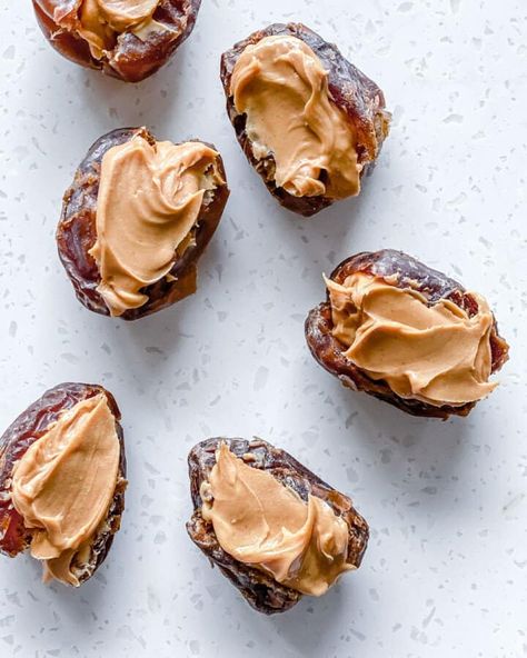 Peanut Butter And Dates, Dates And Peanut Butter Healthy Snacks, Dates Food Ideas, Dates Snack Ideas, Dates With Peanut Butter And Chocolate, Date Peanut Butter Chocolate, Dates Peanut Butter Chocolate, Date And Peanut Butter, Dates And Peanut Butter