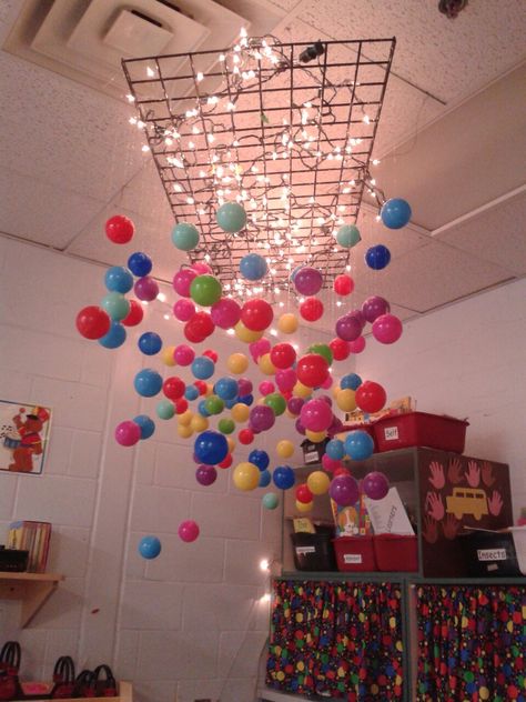 My teachers idea to decorate our preschool classroom. Classroom Ceiling, Reggio Classroom, Infant Classroom, Preschool Rooms, Sensory Rooms, Classroom Decor Themes, Sensory Room, Classroom Setup, Classroom Setting