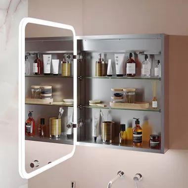 Medicine Cabinet With Lights, Surface Mount Medicine Cabinet, Medicine Cabinet With Mirror, Wall Mounted Bathroom Cabinets, Lighted Medicine Cabinet, Cabinet With Mirror, Bathroom Wall Cabinets, Bathroom Mirror Cabinet, Led Mirror Bathroom