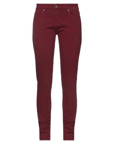 Denim Colored wash Brand logo Solid color Belt loops Slim-leg pants Zipper closure Five pockets Stretch Mid rise Burgundy Jeans, Denim Pants Women, Slim Leg Pants, Body Shaper, Denim Trousers, Slim Leg, Colored Denim, Slim Legs, Denim Pants