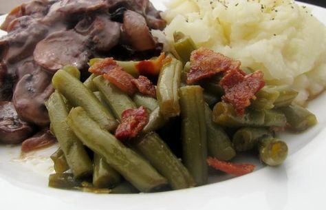 I love the flavor! Will make again! (2013) Arkansas Recipes, Arkansas Green Beans, Soy Sauce Green Beans, Traditional Green Bean Casserole, Green Beans Recipe, Can Green Beans, Frozen Green Beans, Marinated Steak, Beans Recipe