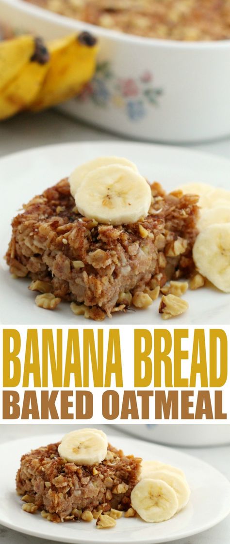 , Banana Oatmeal Breakfast Casserole, Gluten Free Banana Baked Oatmeal, Banana Oatmeal Bake Recipes, Oatmeal Banana Recipes Healthy, Breakfast Casserole Make Ahead Healthy Baked Oatmeal, Cheap Oatmeal Recipes, Breakfast Recipes Using Bananas, Chia Baked Oatmeal, Dairy Free Baked Oatmeal Recipes