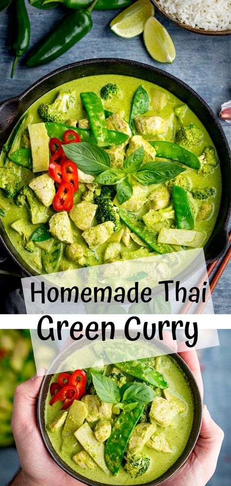 Thai Green Chicken Curry, Green Chicken Curry, Thai Curry Recipes, Green Curry Sauce, Green Curry Recipes, Green Curry Chicken, Thai Green Curry Paste, Thai Chicken Curry, Tofu Noodles