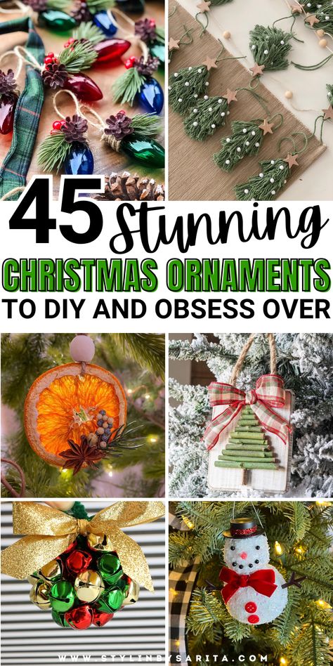 diy christmas ornaments Homemade Christmas Ornaments As Gifts, Cheap Homemade Christmas Ornaments, Diy Christmas Ornaments Reindeer, Dollar Tree Diy Ornaments Christmas, Diy Ornaments For Adults, Sew Christmas Tree Ornaments, Class Ornament Ideas, Diy Cheap Christmas Ornaments, Diy Holiday Ornaments For Adults