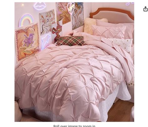 Bedsure Twin XL Comforter Set for Girls - Extra Long 5 Pieces Dorm Bedding Sets, Pinch Pleat Pink Bed in a Bag with Comforter, Sheets, Pillowcase & Sham Pink Twin Bed, Full Size Comforter Sets, Pink Dorm Rooms, Dorm Bedding Sets, Twin Comforter Sets, Twin Xl Comforter, Twin Xl Bedding, Kids Bedding Sets, Bed Springs