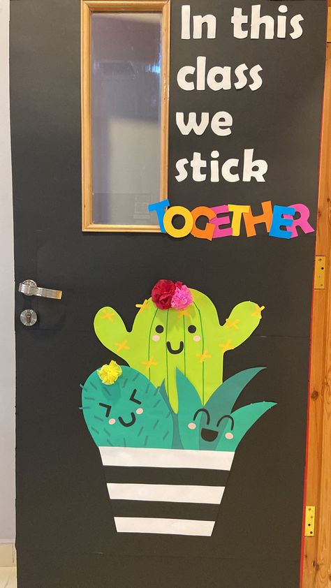 Cactus Door Decorations Classroom, Cactus Classroom Decor, Preschool Classroom Themes, Classroom Door Decorating, Classroom Door Decorations, Teacher Door Decorations, School Door Decorations, Teacher Door, Preschool Classroom Decor