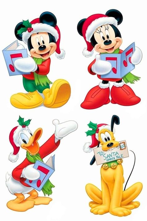 Natal Do Mickey Mouse, Donald Duck Christmas, Mickey Mouse E Amigos, Disney Characters Christmas, Disney Christmas Decorations, Scrapbook Disney, Rasy Koni, Minnie Mouse Christmas, Christmas Yard Art