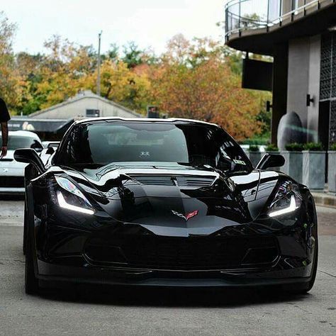 Black Corvette stingray C7 Corvette C7 Stingray, Black Corvette, 67 Mustang, Chevrolet Corvette C7, Corvette C7, Chevrolet Corvette Stingray, Black Panthers, Sweet Cars, Best Luxury Cars