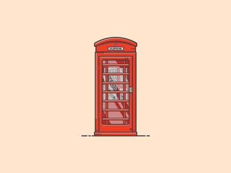 Things from past # 18 : Phone Booth by Mahamud Hassan on Dribbble Phone Booth Illustration, Phone Booth Drawing, Telephone Drawing, Series Ideas, Telephone Box, Telephone Booth, Phone Box, Phone Booth, Booth Design