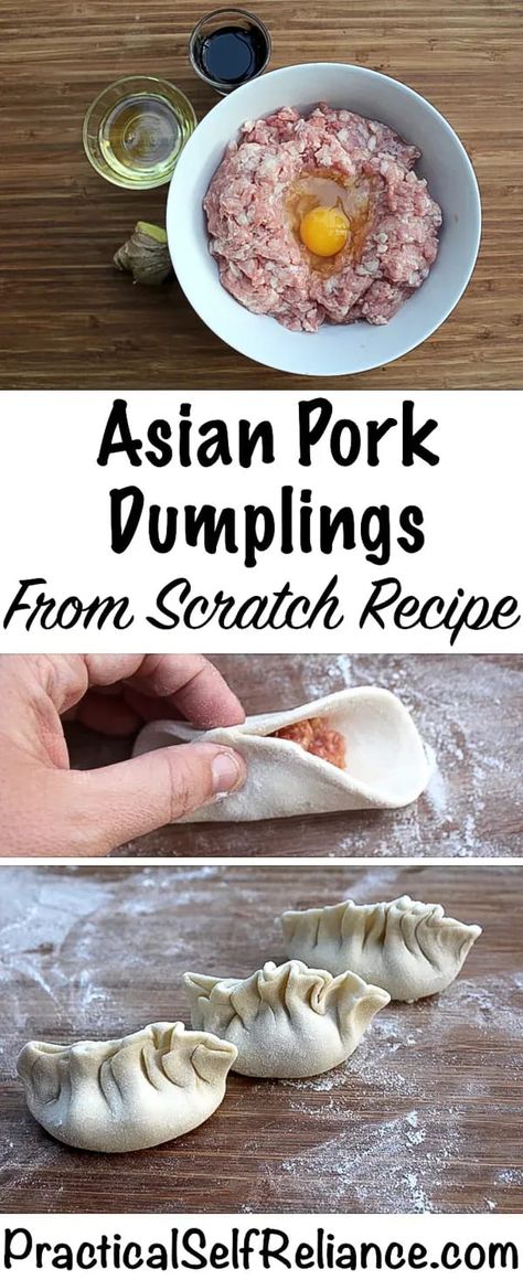 Asian Pork Dumplings Recipe, Dumplings From Scratch Recipe, Asian Dumpling Recipe, Dumplings From Scratch, Homemade Dumplings Recipe, Pork Dumplings, Cibo Asiatico, Asian Pork, Pork Dumpling