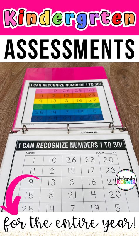 Kindergarten Math Standards Checklist, Kindergarten Learning Goals, Number Assessment Kindergarten Free, Kindergarten Assessment Free Printable, Math Assessment Kindergarten, Kindergarten Assessment Checklist, Kindergarten Assessment Binder, Reading Assessment Kindergarten, Kindergarten Homeschool Activities