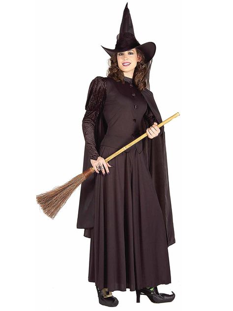 Classic Witch Adult Costume | Wholesale Witch Costumes for Women Classic Witch Costume, A Witch Costume, Modest Halloween Costumes, Wicked Witch Costume, Witch Cape, Witches Costumes For Women, Scary Witch, Witch Costumes, Costume For Women