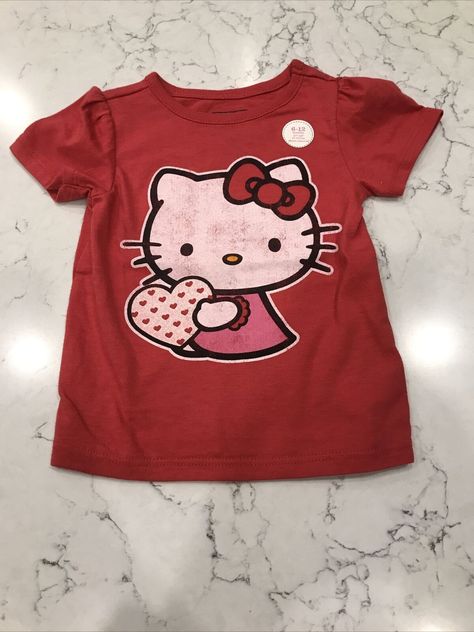 Hello Kitty Valentine T Shirt Infant Girls Size 6-12 Months Red Heart print is glittered on shirt NEW Condition is "New with tags" Clothes To Put On Christmas List, T - Shirt, Hello Kitty Shirts Y2k, Hello Kitty Halloween Shirt, Hello Kitty Clothing, Pinterest Clothes, Hello Kitty Heart, Hello Kitty Shirts, Hello Kitty Shirt