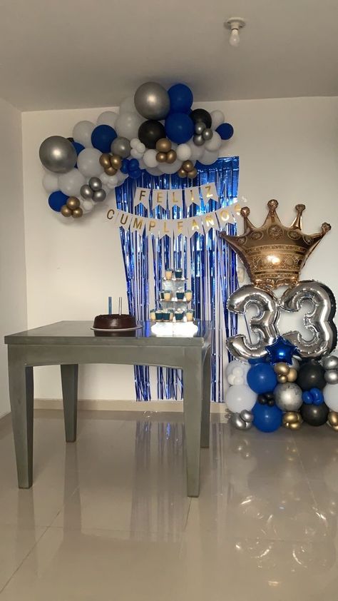 Birthday Decoration Ideas, Gold Birthday Decorations, 25th Birthday Cakes, Birthday Decorations At Home, 50th Birthday Party Decorations, Simple Birthday Party, Birthday Room Decorations, Simple Birthday Decorations, 21st Birthday Decorations