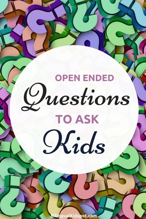 50 Open ended questions for kids to improve comprehension and vocabulary Close Ended Activities, Open Ended Literacy Activities Preschool, Open Ended Questions For Preschoolers, Questions For Preschoolers, Open Ended Questions For Kids, Cda Portfolio, Improving Vocabulary, All About Me Project, Flow Charts