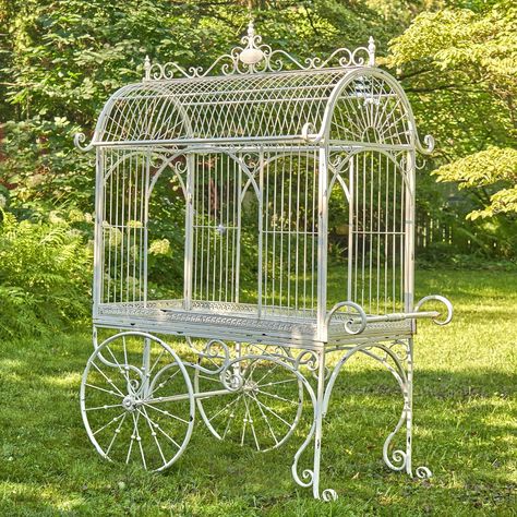 Our large flower carts have become well-renowned in the home and garden community, and our latest model is no exception. Masterfully designed and constructed from quality iron with full functioning rotating wheels and handle to push. Curved Roof, Outdoor Garden Statues, Flower Cart, Glass Garden, Garden Gates, Garden Statues, Large Flowers, Garden Paths, Store Decor