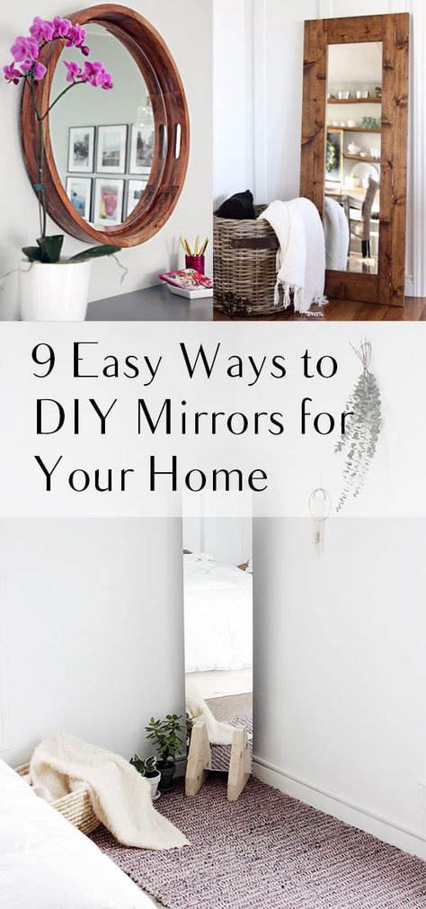 9 Easy Ways to DIY Mirrors for Your Home | How To Build It Framing Mirror, Apartment Mirror, Mirror Framing, Mirror Projects, Light Fixture Makeover, Diy Mirrors, Mirrors Diy, Frame Projects, Wooden Mirror Frame