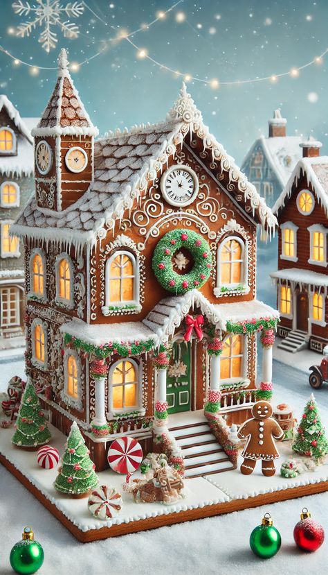 🎄 21 Stunning Gingerbread Decorating Ideas You Have to Try This Holiday Season! 🍬🏠 Lighted Gingerbread House, German Gingerbread House, North Pole Gingerbread House, Gingerbread Decorating Ideas, Gingerbread Dollhouse, Icing Patterns, Homemade Gingerbread House, Gingerbread House Patterns, Gingerbread Train