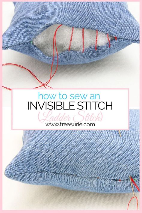 Stitch Step By Step, Invisible Stitch, Sew Ins, Stitch Tutorial, Ladder Stitch, Beginner Sewing Projects Easy, Sewing Stitches, Small Sewing Projects, Diy Sewing Clothes